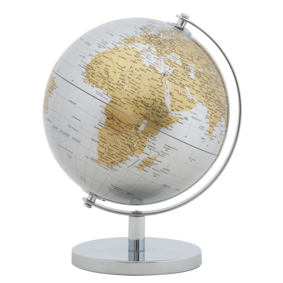 GLOBUS Srebrny Nowy 20X28 cm